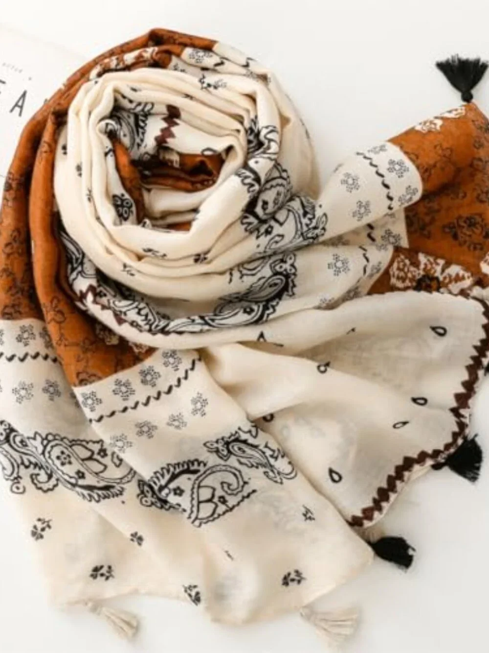Bohemian Fringed Beaded Pashmina Shawl Wrap Lightweight Oversized Scarf